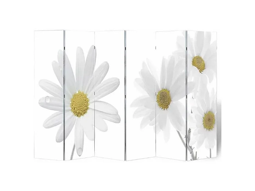 Paravent décoratif imprimé 6 volets bois Flowers
