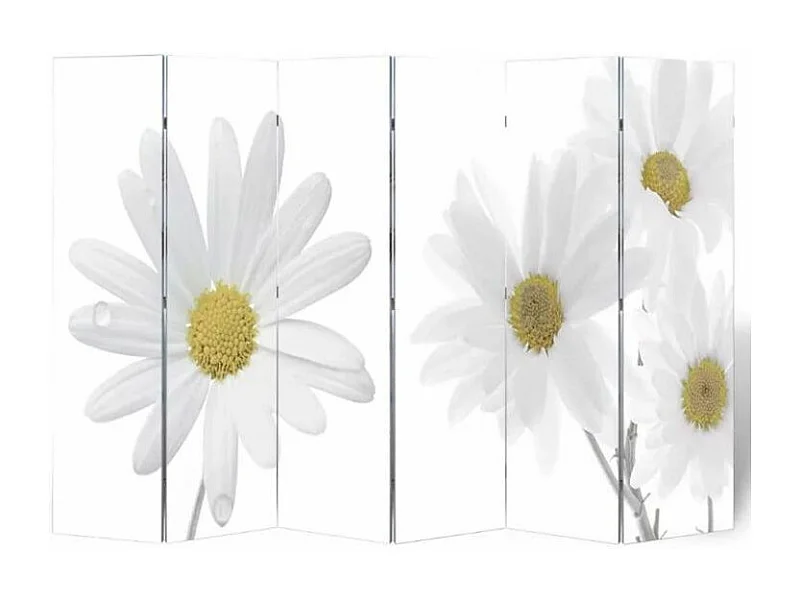 Paravent décoratif imprimé 6 volets bois Flowers