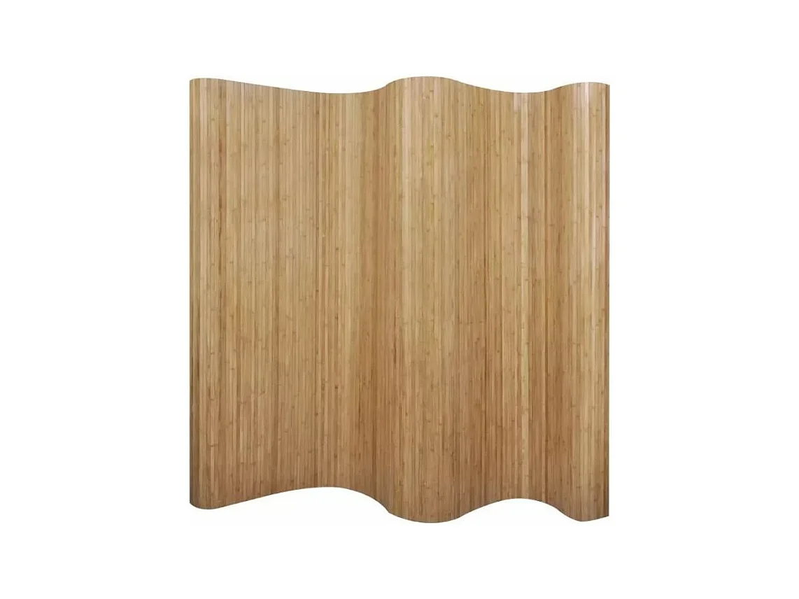 Paravent décoratif avec support non tissé bambou marron Kyca L 250 x H 165cm
