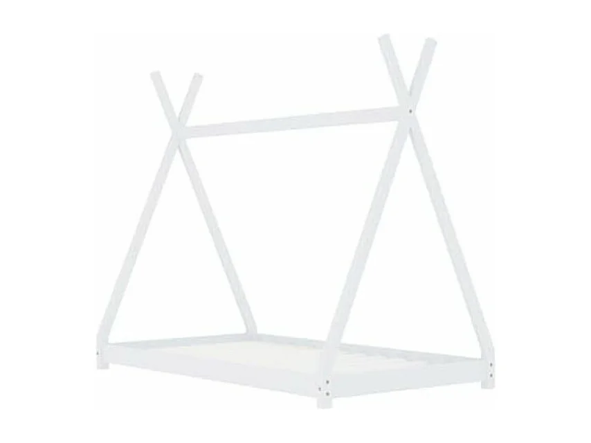 Lit enfant tente bois pin massif blanc Indiana 90x200