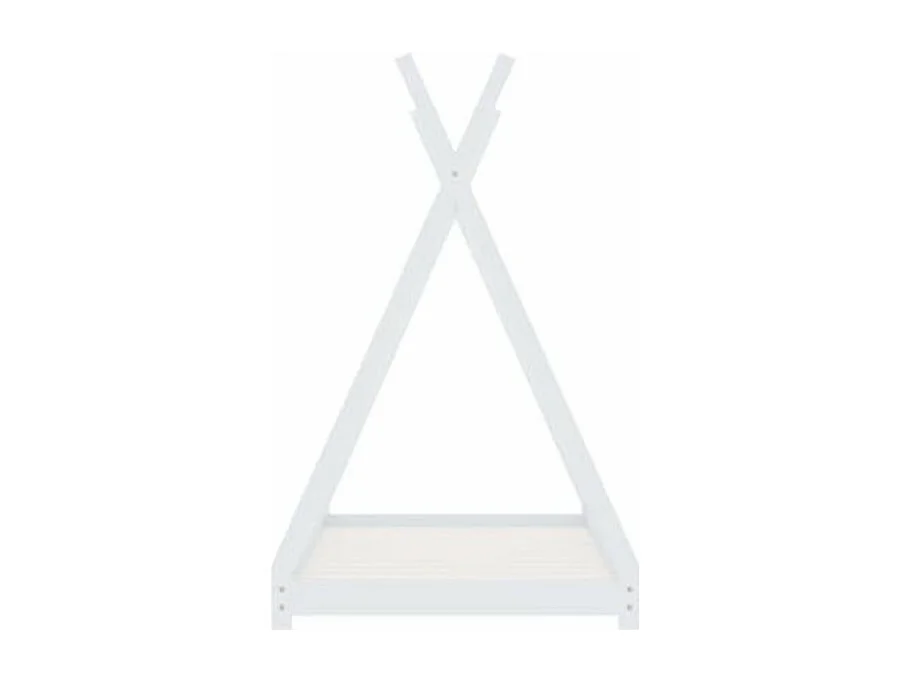Lit enfant tente bois pin massif blanc Indiana 90x200
