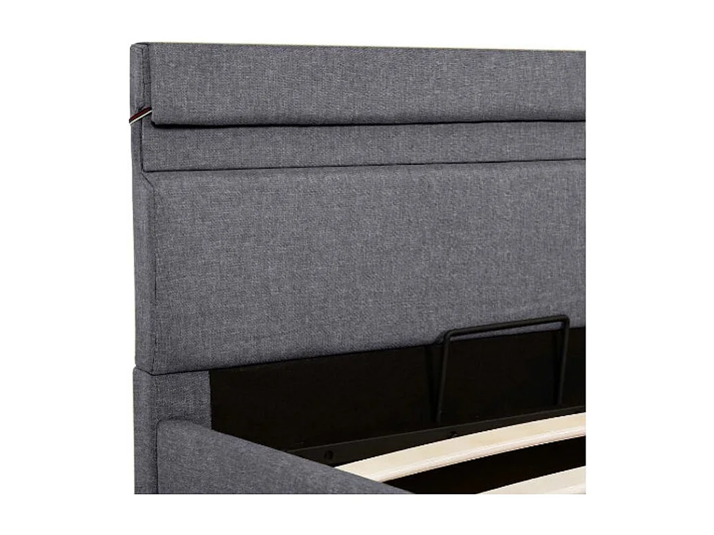 Lit coffre à LED tissu gris foncé Rundo 180x200