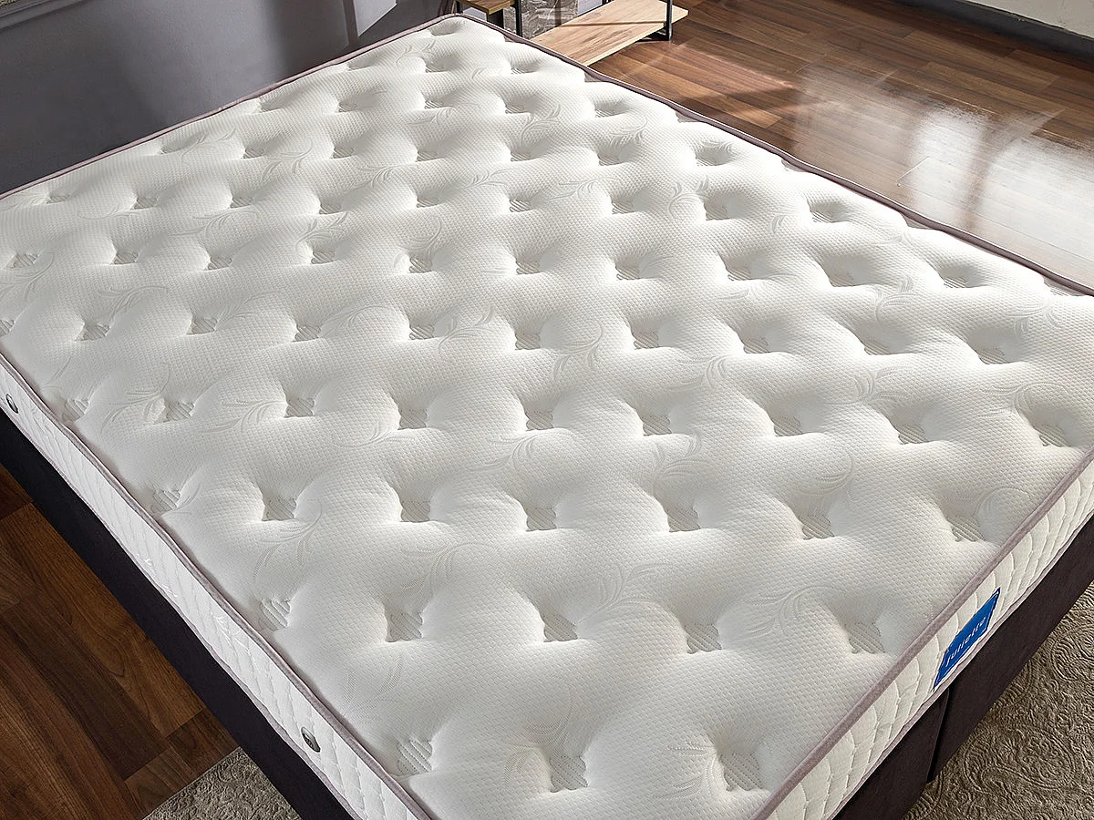 Juego de cabecero y estructura de cama Rika con caja de almacenamiento-Ropa de cama 150x200 cm