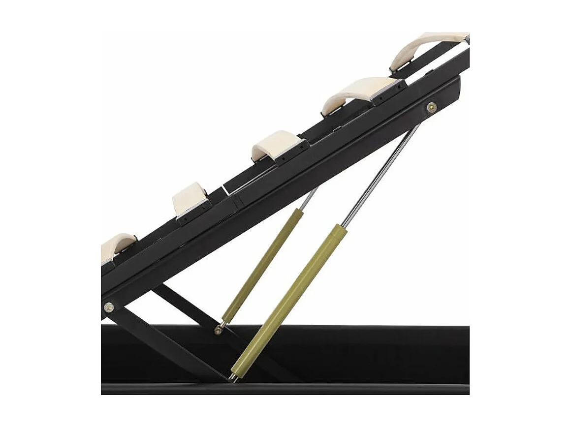 Lit coffre à LED simili cuir noir Rundi 160x200