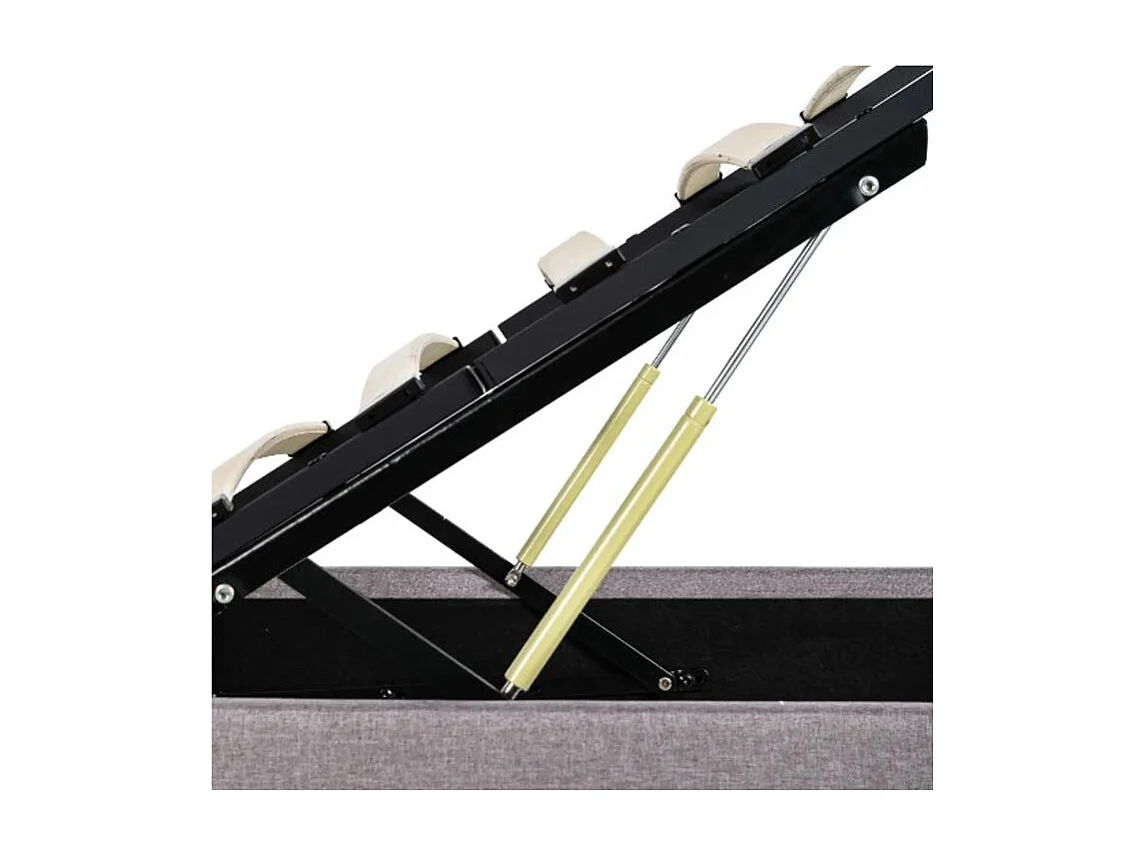 Lit coffre tissu taupe Rundo 180x200