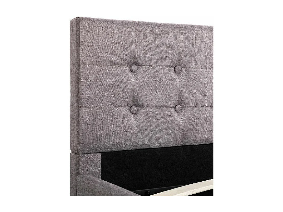 Lit coffre tissu taupe Rundo 180x200