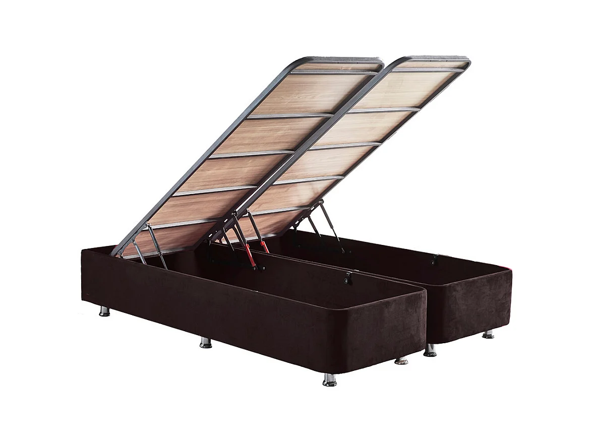 Juego de cabecero y estructura de cama Rika con caja de almacenamiento-Ropa de cama 140x190 cm