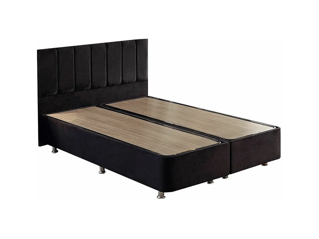 Juego de cabecero y estructura de cama Rika con caja de almacenamiento-Ropa de cama 140x190 cm