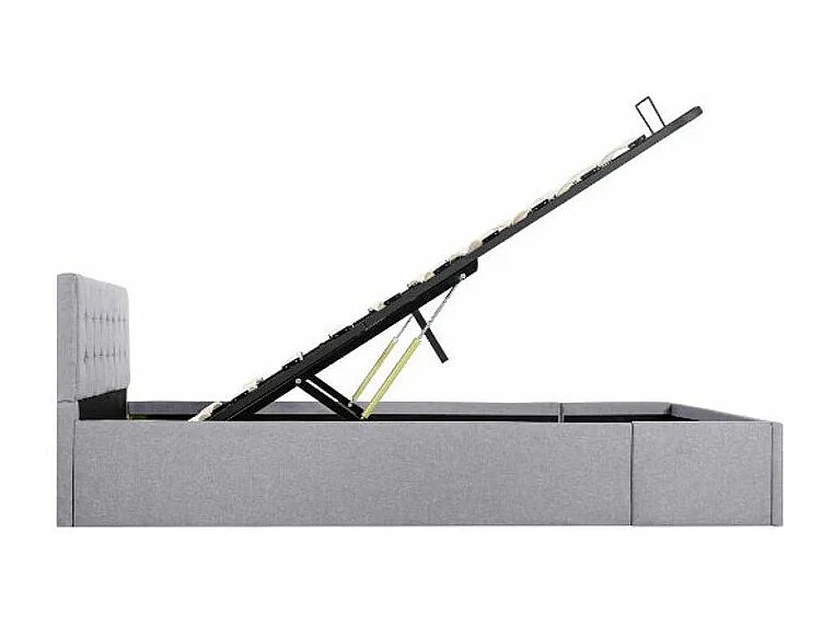 Lit coffre tissu gris clair Rundo 140x200