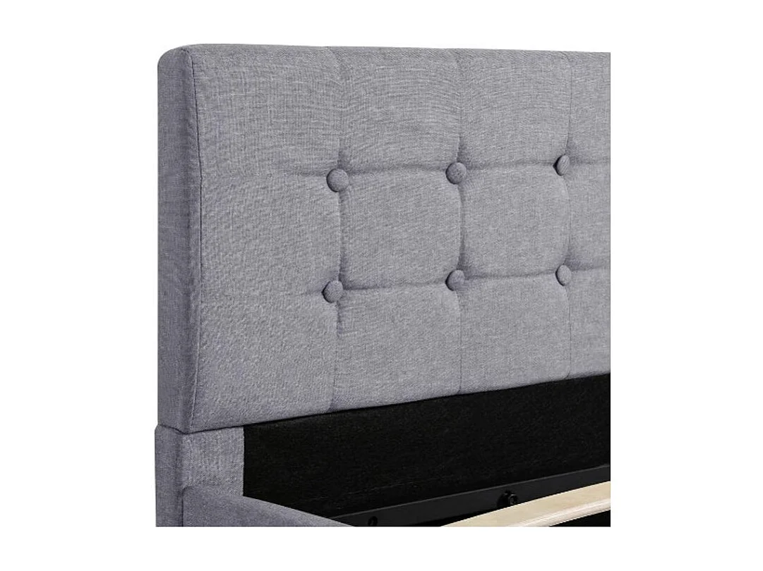 Lit coffre tissu gris clair Rundo 140x200