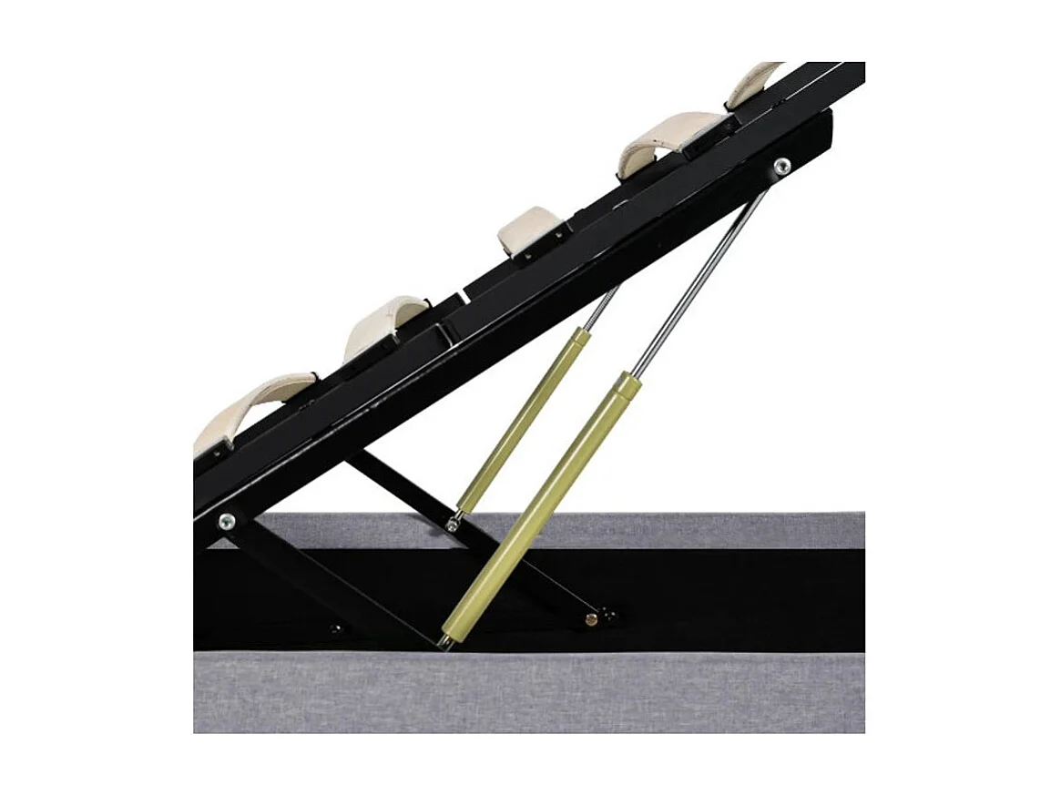 Lit coffre tissu gris clair Rundo 140x200