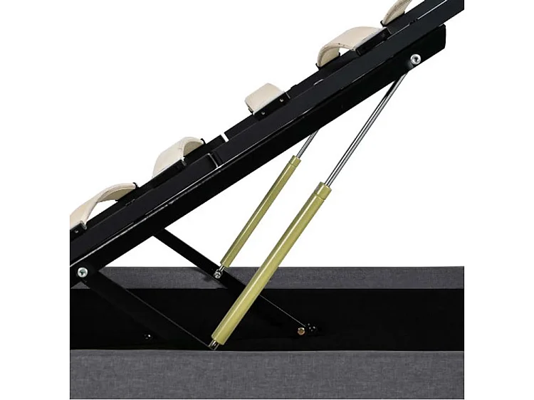 Lit coffre tissu gris foncé Rundo 140x200