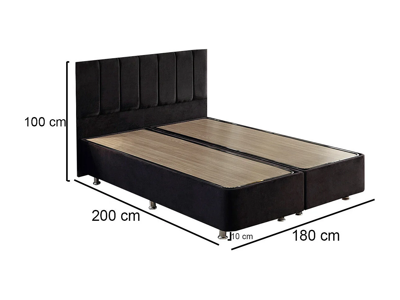 Ensemble tête de lit et cadre de lit avec coffre de rangement Rika-180x200