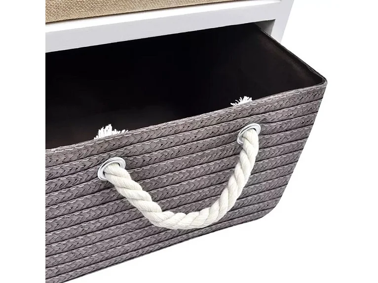 Chiffonnier 4 tiroirs bois paulownia massif blanc Claireau