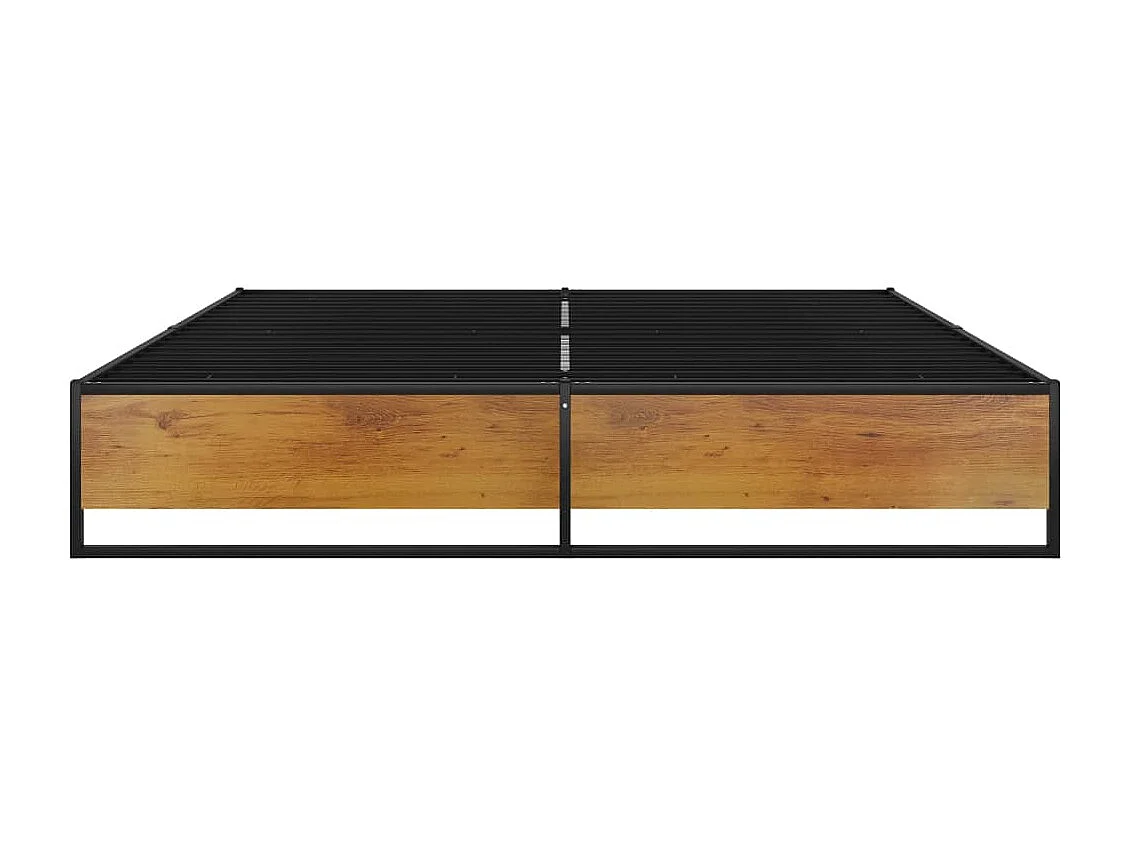 Cadre de lit en bois naturel et métal noir Voza-200x200