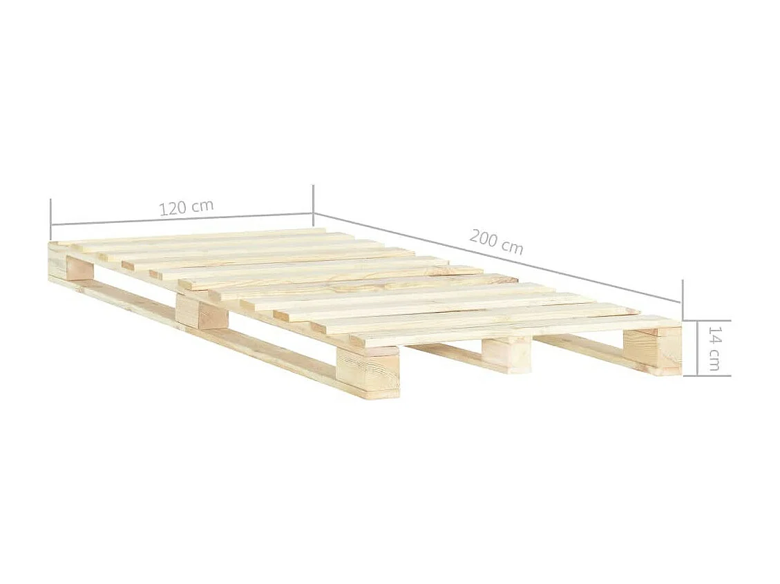 Cadre de lit de palette Bois de pin massif 120x200