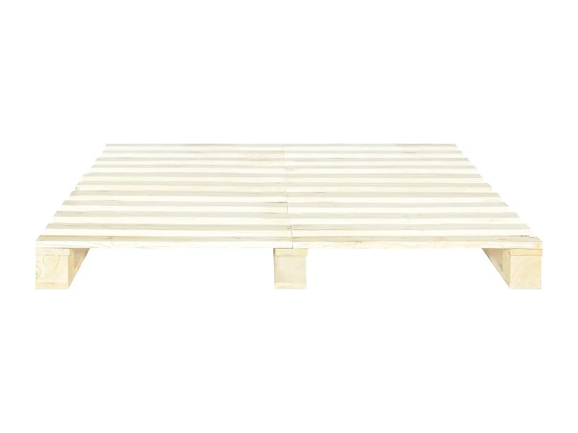 Cadre de lit de palette Bois de pin massif 140x200 2