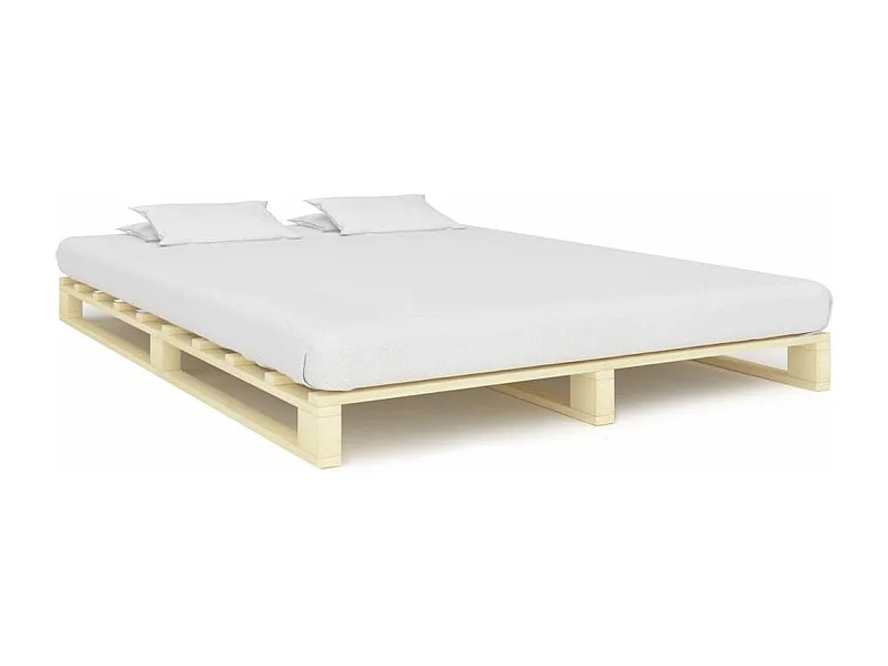 Cadre de lit de palette Bois de pin massif 140x200 2