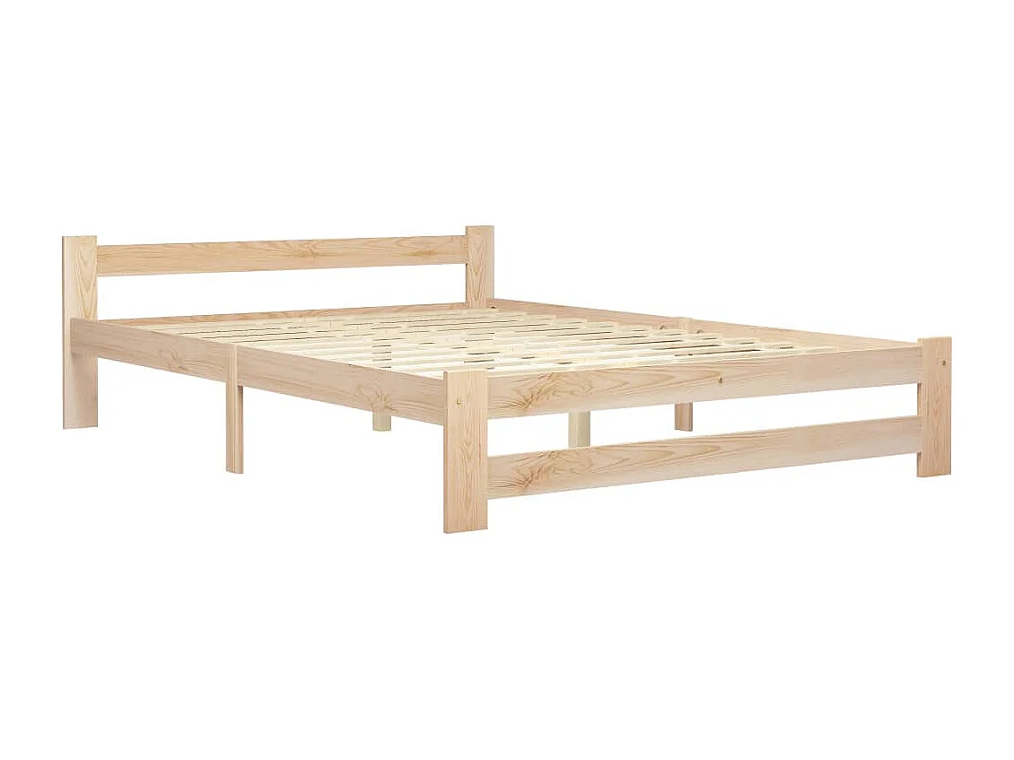 Cadre de lit Bois de pin massif 160x200 11