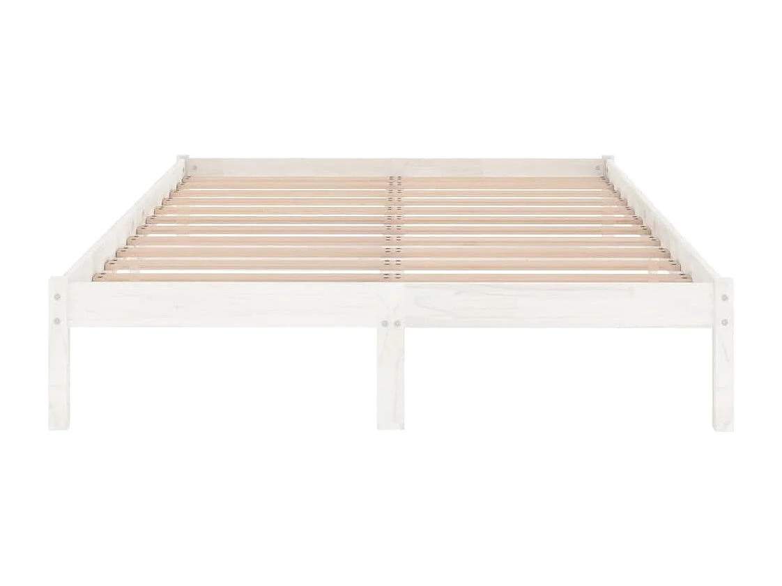 Cadre de lit Blanc Bois de pin massif 160x200 Natura