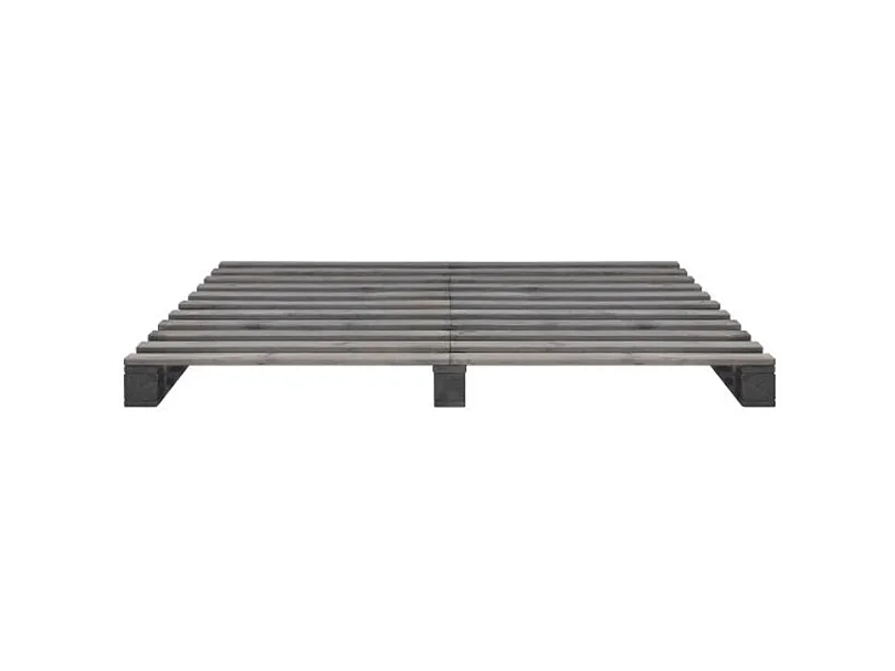 Bedframe pallet massief grenenhout grijs 160x200 cm