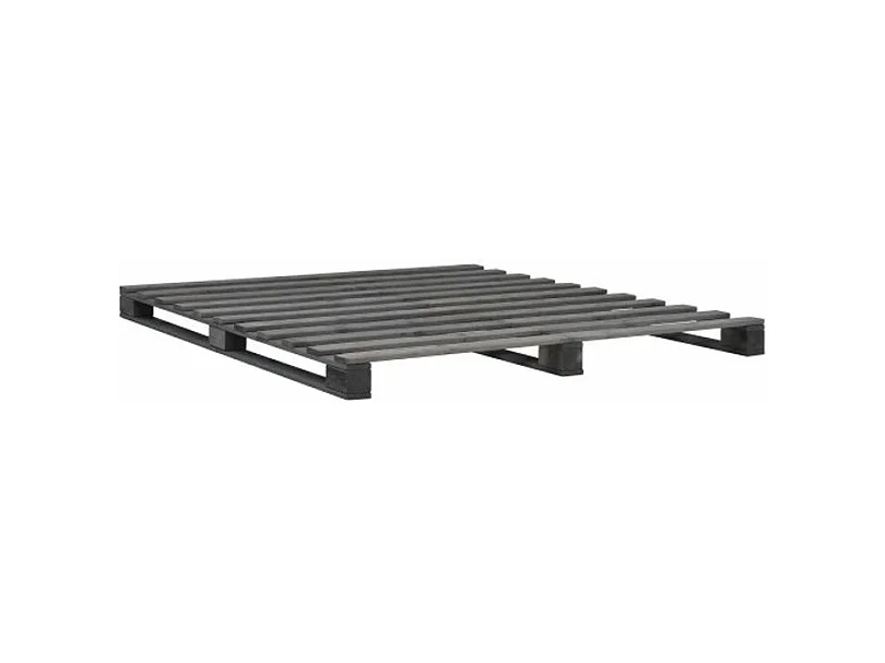 Bedframe pallet massief grenenhout grijs 160x200 cm