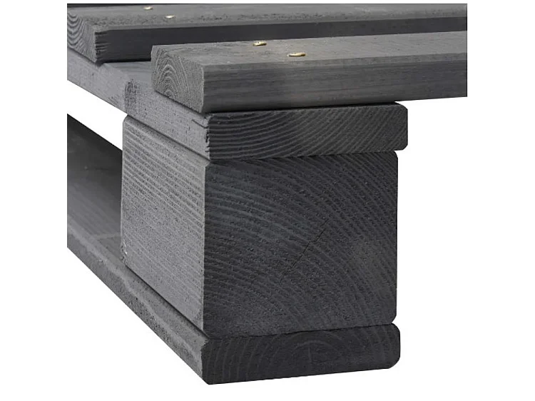 Bedframe pallet massief grenenhout grijs 140x200 cm