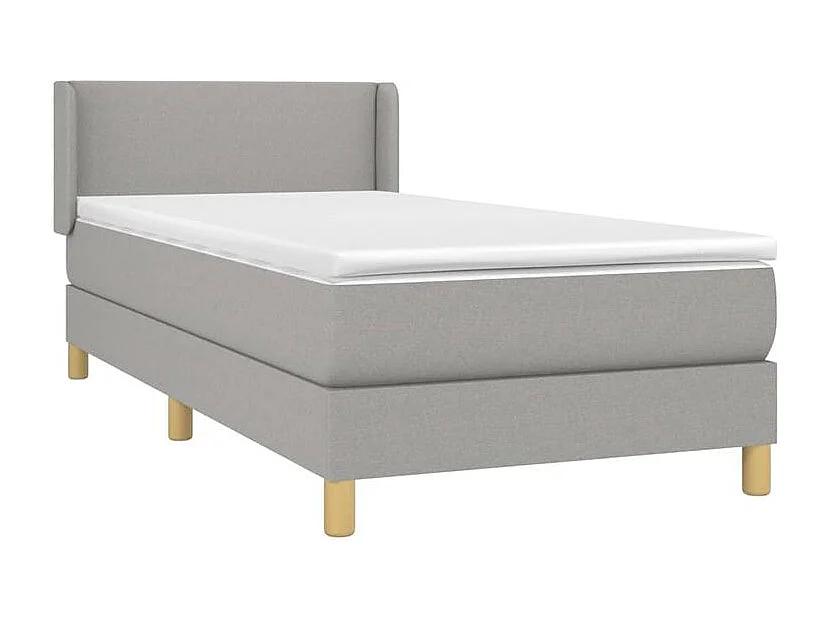 Sommier à lattes de lit avec matelas Gris clair 80x200 Tissu