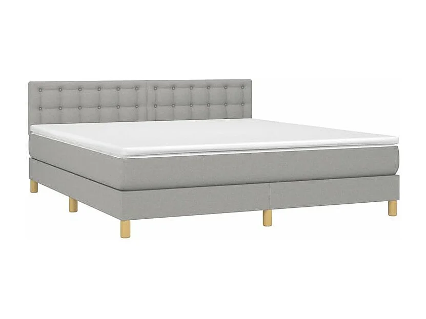 Sommier à lattes de lit avec matelas Gris clair 160x200 Tissu
