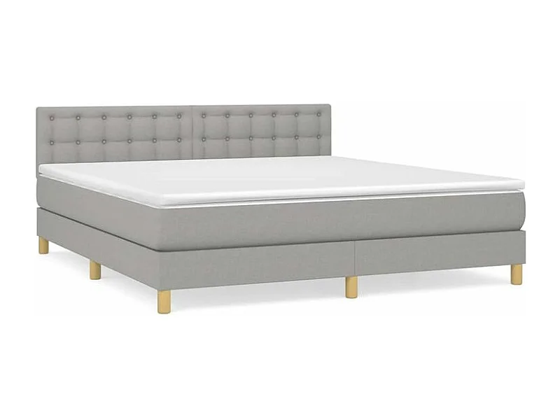 Sommier à lattes de lit avec matelas Gris clair 160x200 Tissu