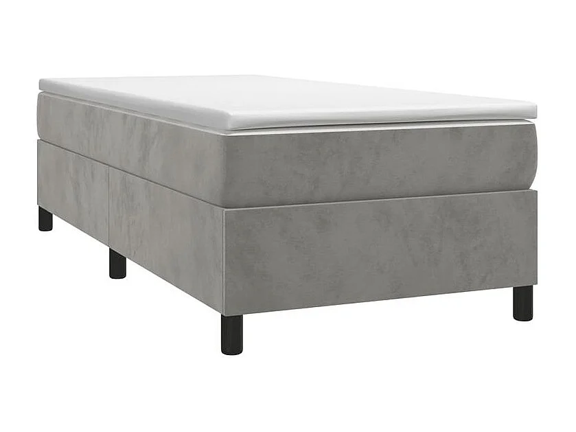 Sommier à lattes de lit et matelas Gris clair 100x200 Velours