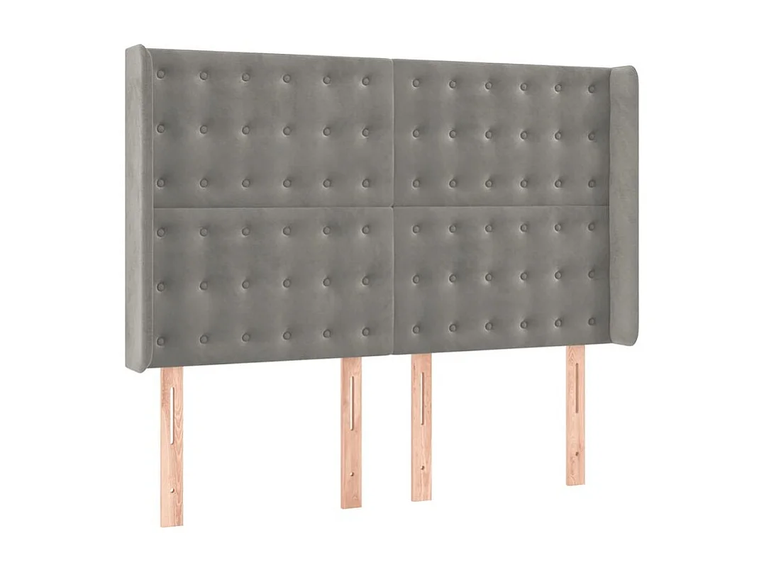 vidaXL Cama box spring colchón y LED terciopelo gris claro 140x200 cm