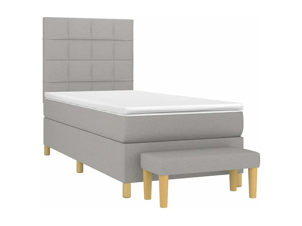 Sommier à lattes de lit avec matelas Gris clair 80x200 Tissu