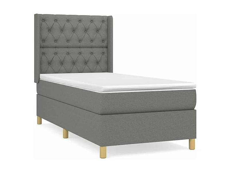 Sommier à lattes de lit avec matelas Gris foncé 80x200 Tissu