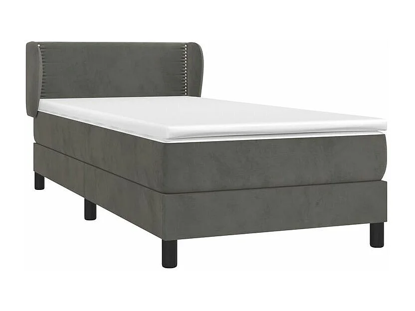 Sommier à lattes de lit et matelas Gris foncé 90x200 Velours