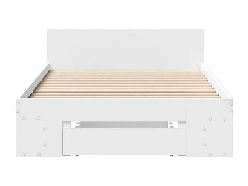 Cadre de lit avec tiroir blanc 100x200 bois d'ingénierie
