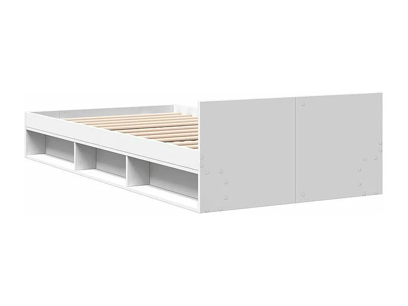 Cadre de lit avec tiroir blanc 100x200 bois d'ingénierie