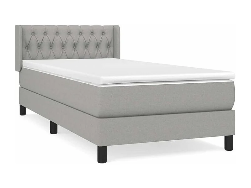 Sommier à lattes de lit avec matelas Gris clair 100x200 Tissu