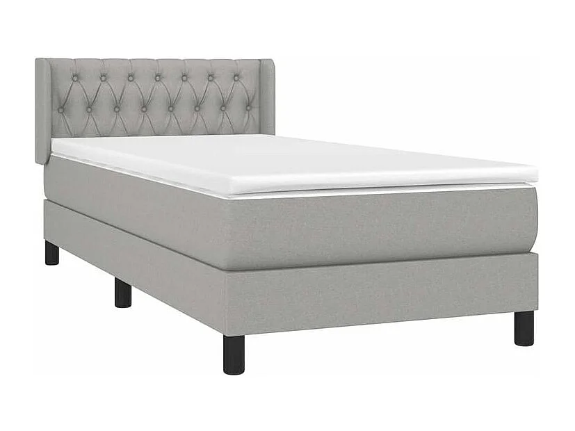 Sommier à lattes de lit avec matelas Gris clair 100x200 Tissu