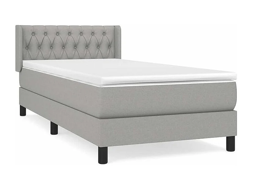 Sommier à lattes de lit avec matelas Gris clair 100x200 Tissu