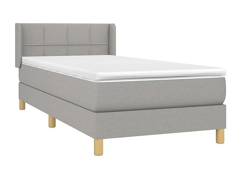Sommier à lattes de lit avec matelas Gris clair 100x200 Tissu
