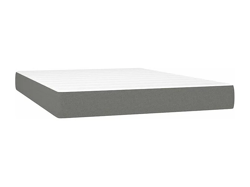 Sommier à lattes de lit matelas LED Gris foncé 140x190 Tissu