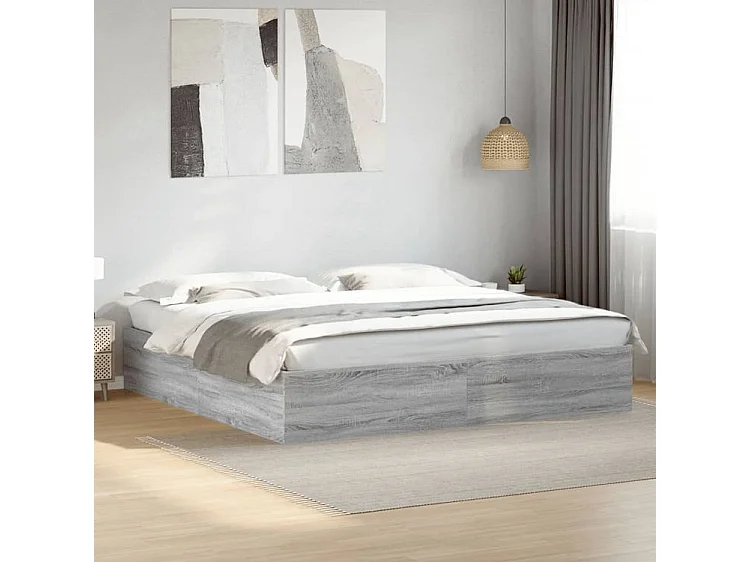 Cadre de lit sonoma gris 180x200 bois d'ingénierie