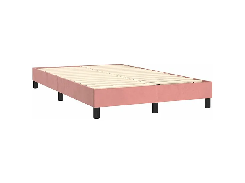 Sommier à lattes de lit avec matelas et LED Rose 120x200