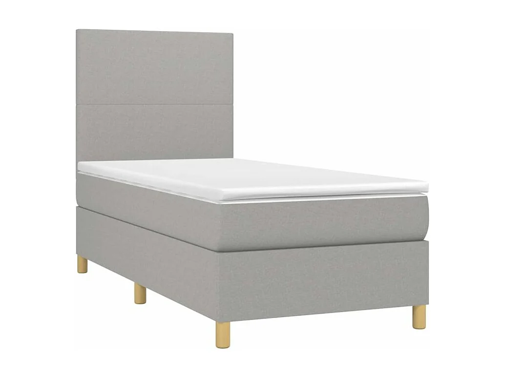 Sommier à lattes de lit avec matelas et LED Gris clair 80x200