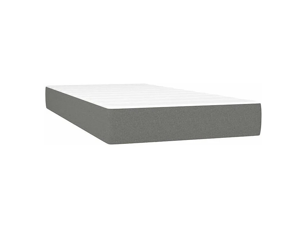 Sommier à lattes de lit avec matelas Gris foncé 80x200 Tissu
