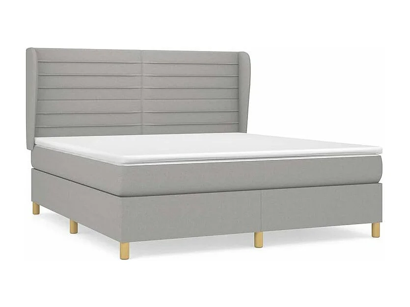 Sommier à lattes de lit avec matelas Gris clair 160x200 Tissu