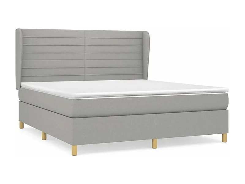 Sommier à lattes de lit avec matelas Gris clair 160x200 Tissu