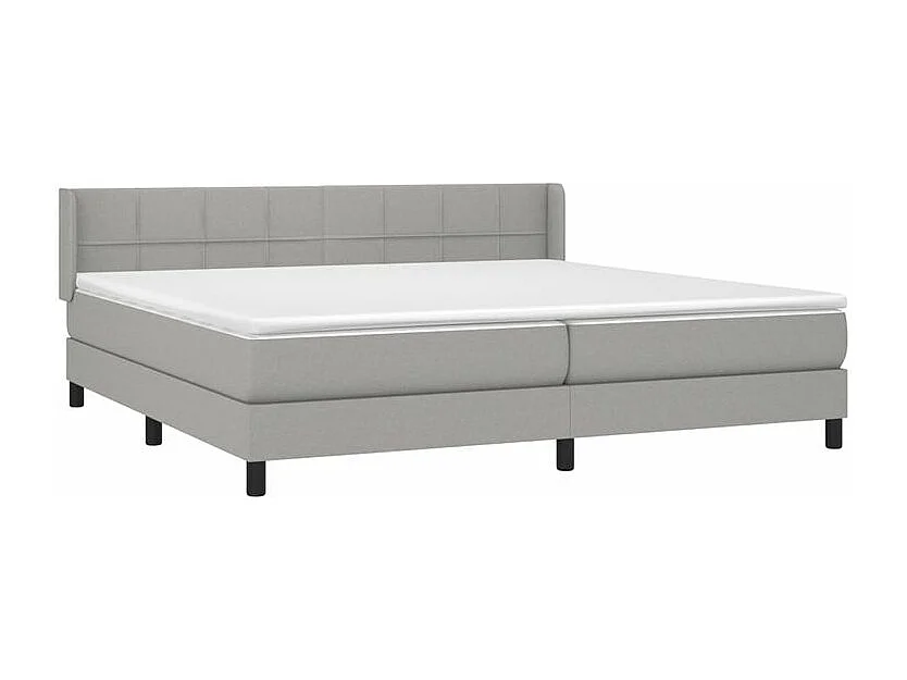 Sommier à lattes de lit avec matelas Gris clair 200x200 Tissu