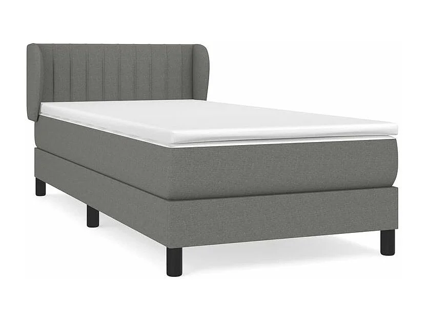 Sommier à lattes de lit avec matelas Gris foncé 80x200 Tissu